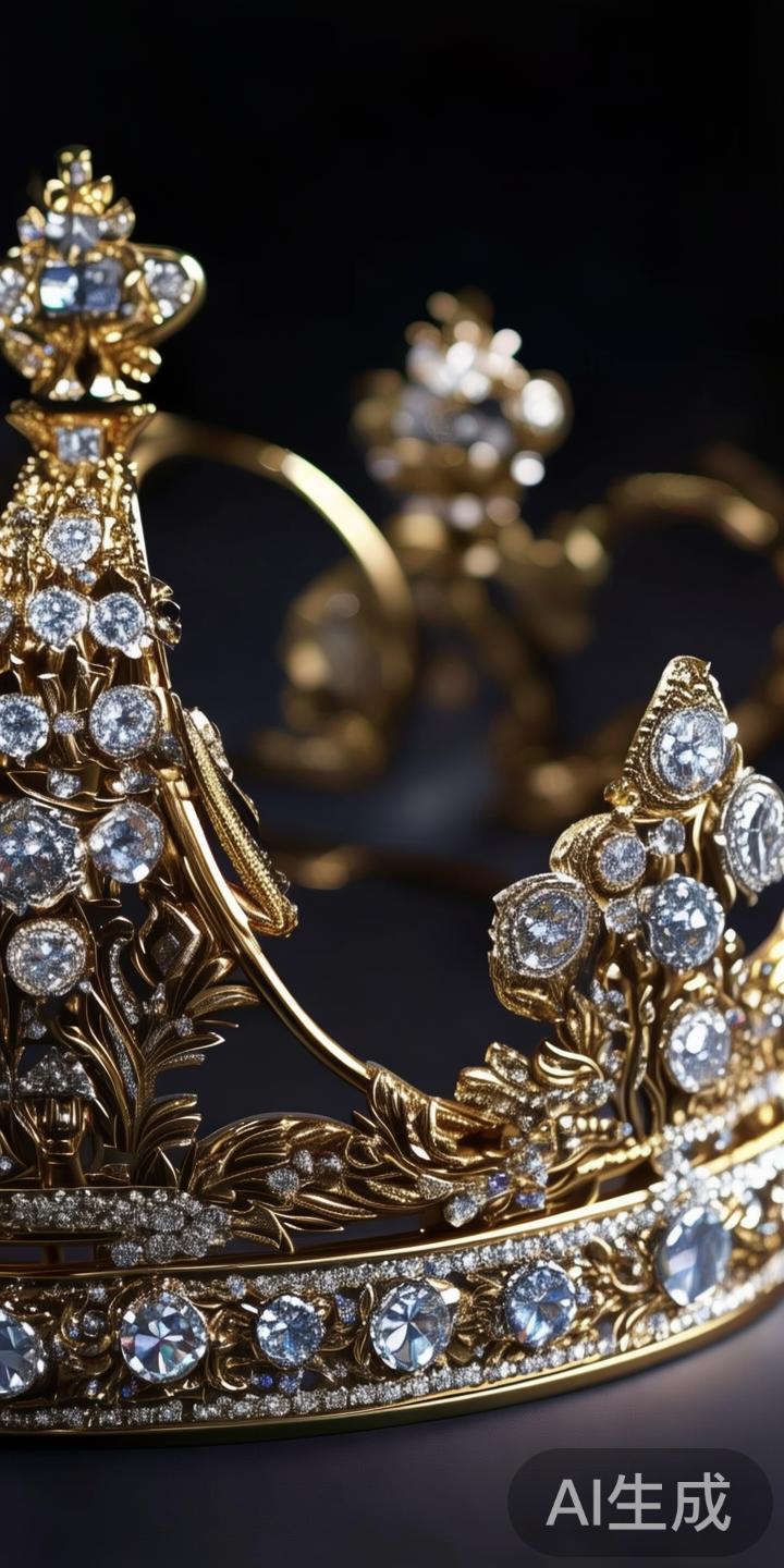 皇冠本身象征着最高的成就，设计时会采用繁复的细节展